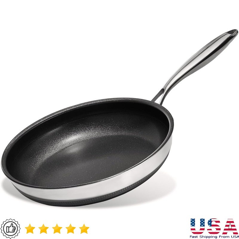 Titanium Ceramic Nonstick Frying Pan Set 5 Layer Durable Kitchen Cookware New