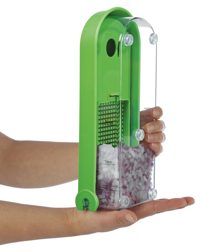 PrepWorks 3-Blade Dice & Slice Chopper - Multi-Function Fruit Vegetable Cutter