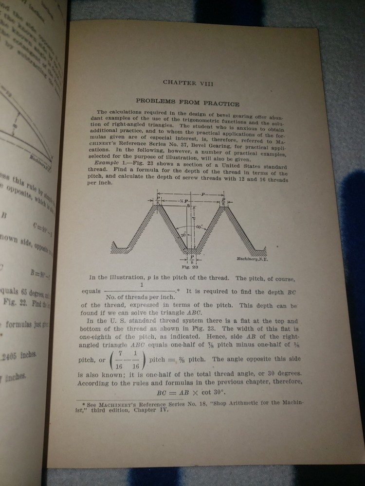 1910 Machinery's Reference #54 Solution Of Triangles Part 1 Guide