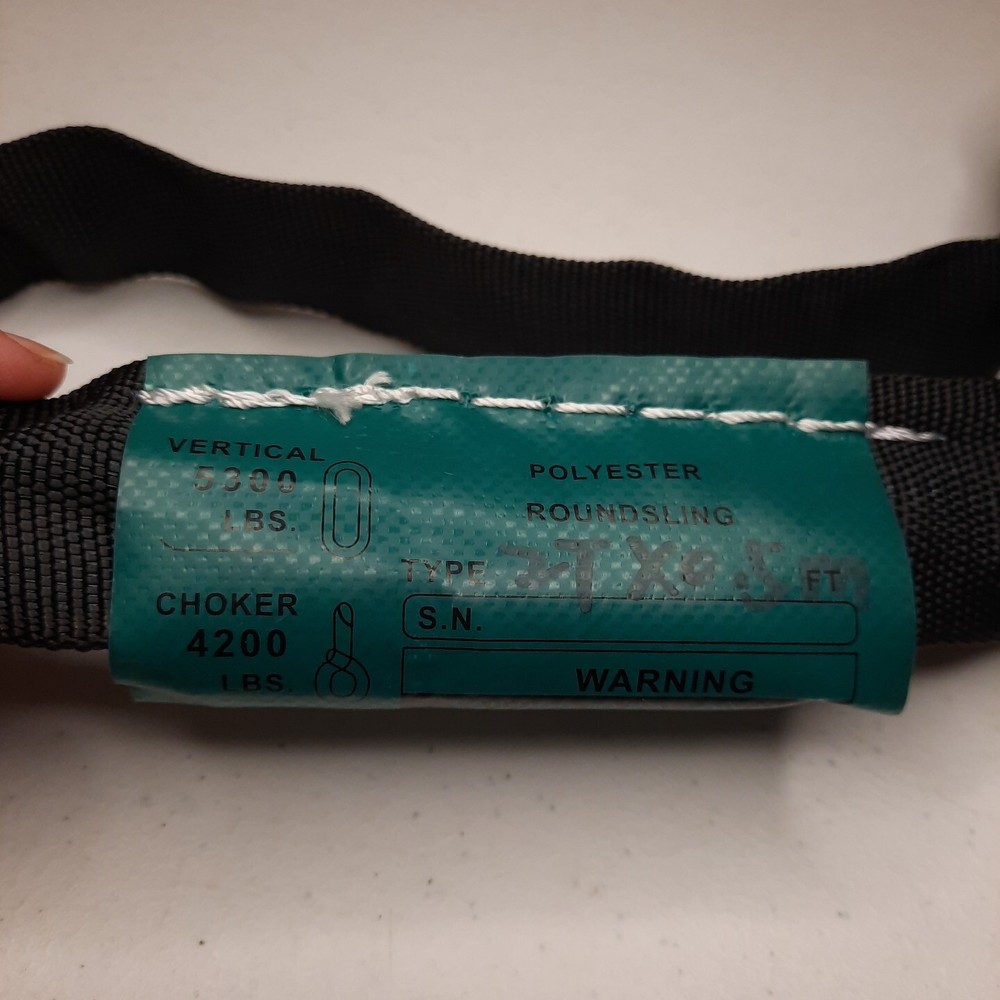 Black Polyester Roundsling Type 2TX 0.5m Half Meter 5300lb - 10600lb