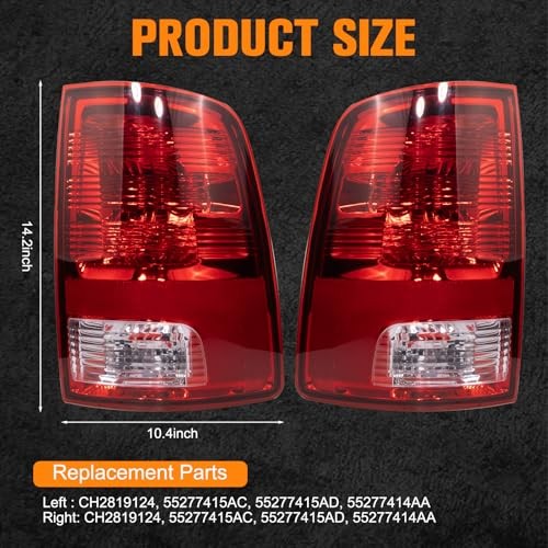 Tail Lights Assembly Compatible with 2009-2018 Dodge Driver and Passenger Side