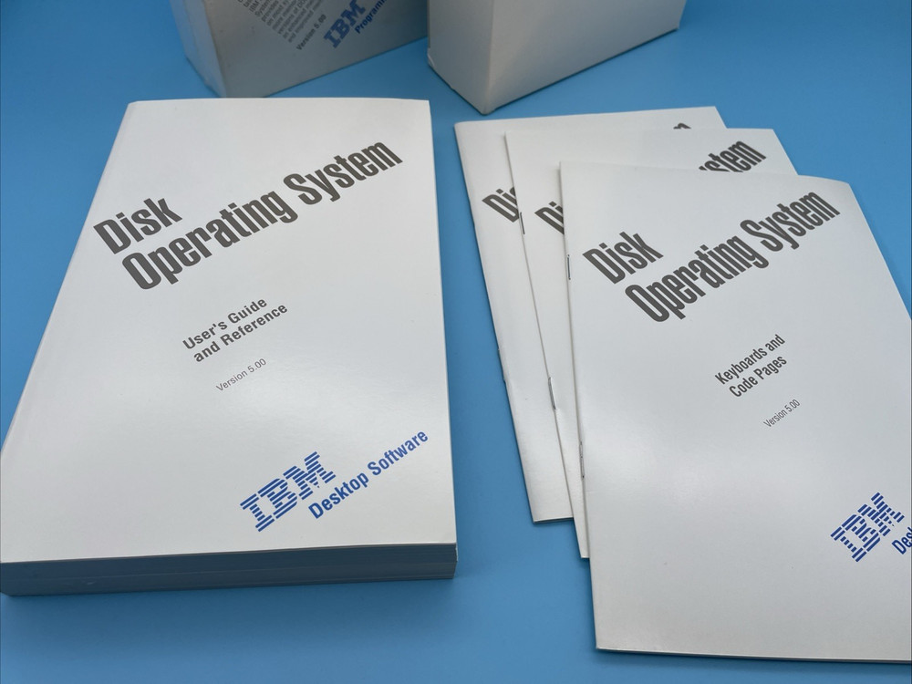 IBM DOS Version 5.0 Disk Operating System Box ~ 3.5 Inch Diskettes & Manuals VG