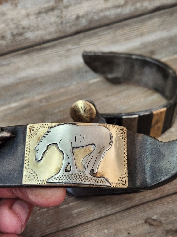 Silver Mounted Heavy Spurs Marked Double Mounted