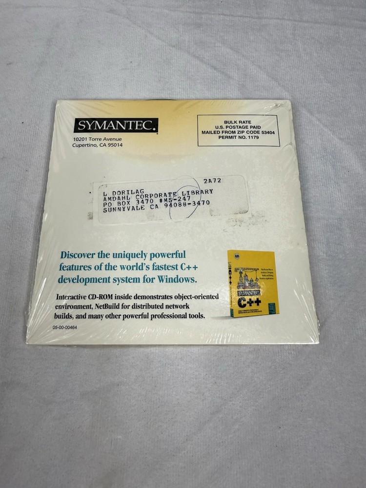 Symantec C++ Interactive CD ROM Sealed Windows Development Vintage