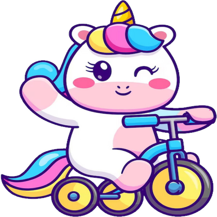 30 Custom Biking Unicorn Personalized Address Labels