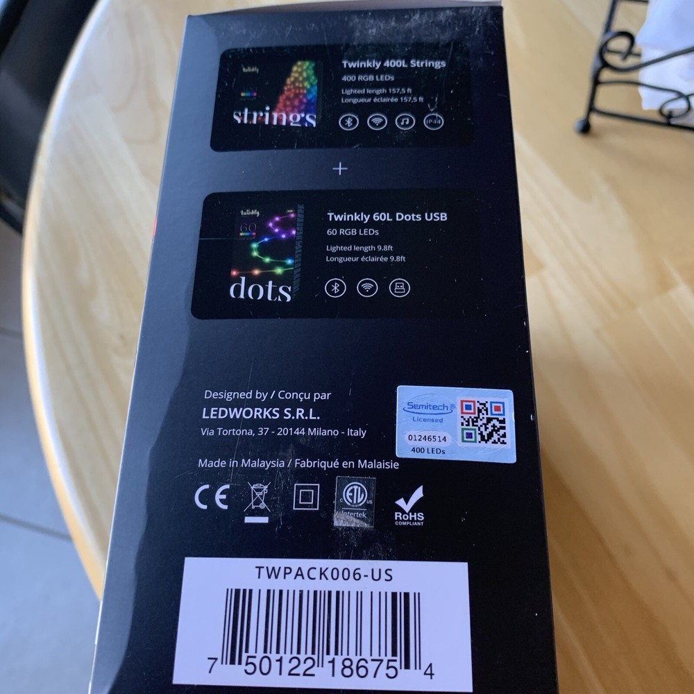 Twinkly - Smart Light 400 RGB LED Light String and 60 Dots (Gen 2) - Multi