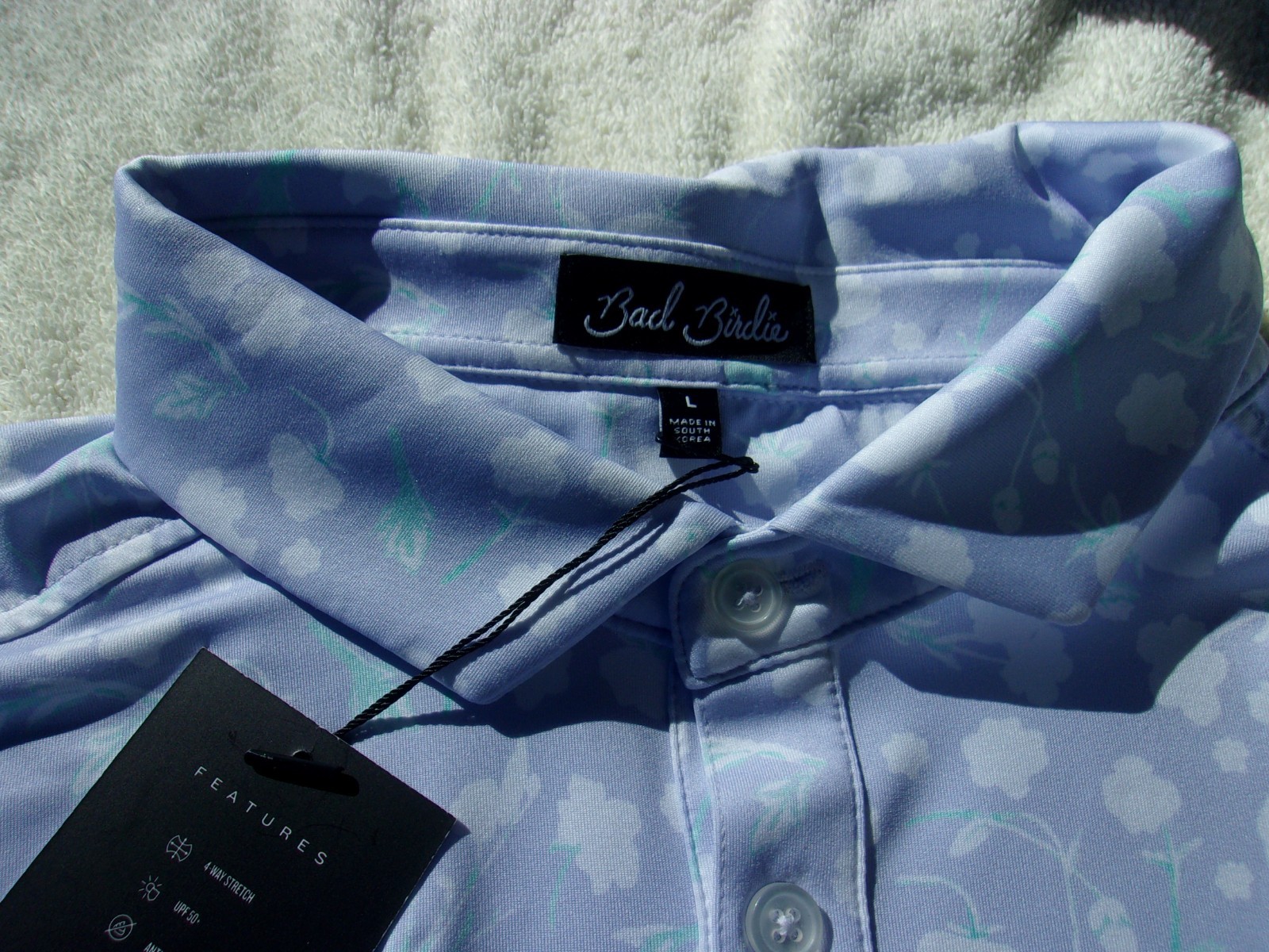 Bad Birdie Men's Golf Polo Shirt Purple Floral NWT L, XXL