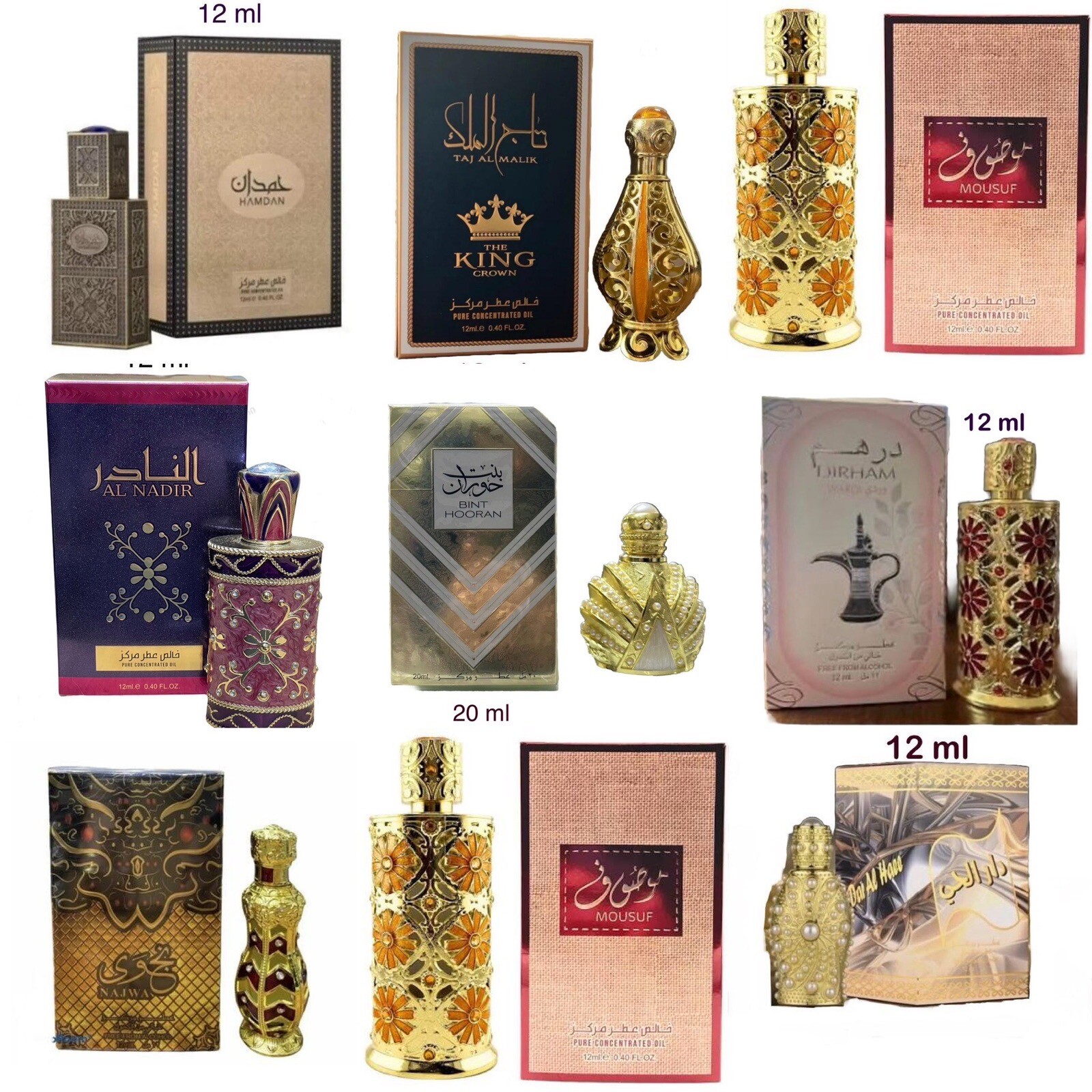 Ard Al Zaafaran Pure Concentrated Fragrances Body Oil Arabian Non-Alcohol Attar