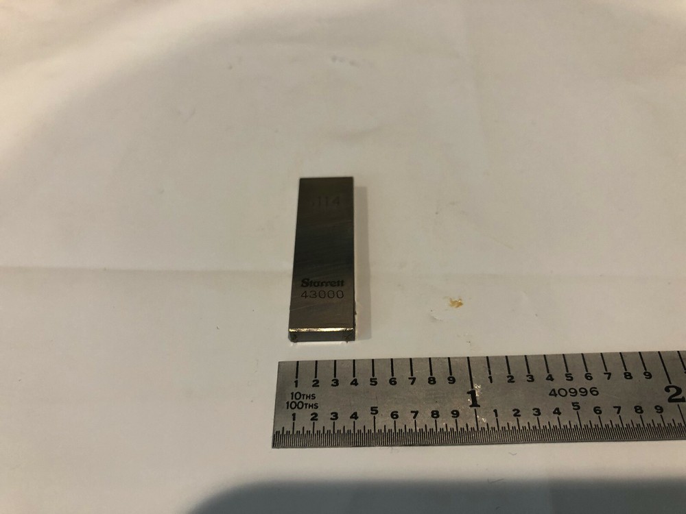 .114" Starrett Rectangular Steel Gage Gauge Block.