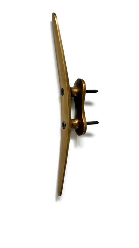solid brass large Hand Cast 8" inch Cleat Tie Down Rope Solid Heavy Hook boat