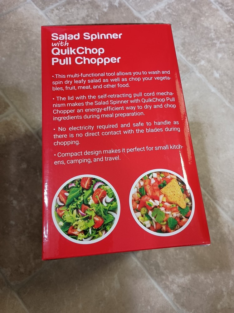 Mueller Salad Spinner with Quikchop Pull Chopper MODEL SS865 NEW