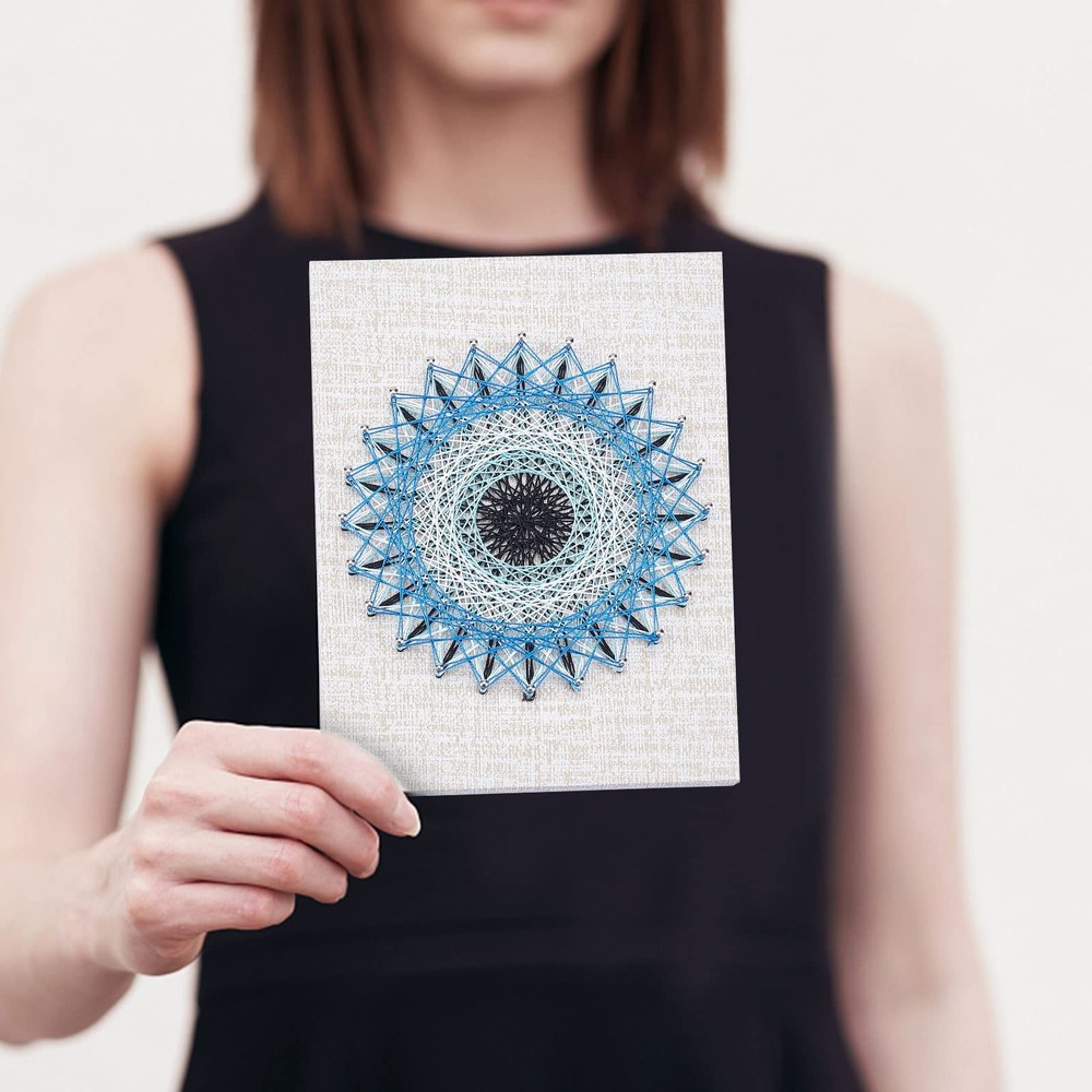 WEBEEDY DIY 3D String Art Kit for Adults Beginners, Medium to Large, Evil Eye