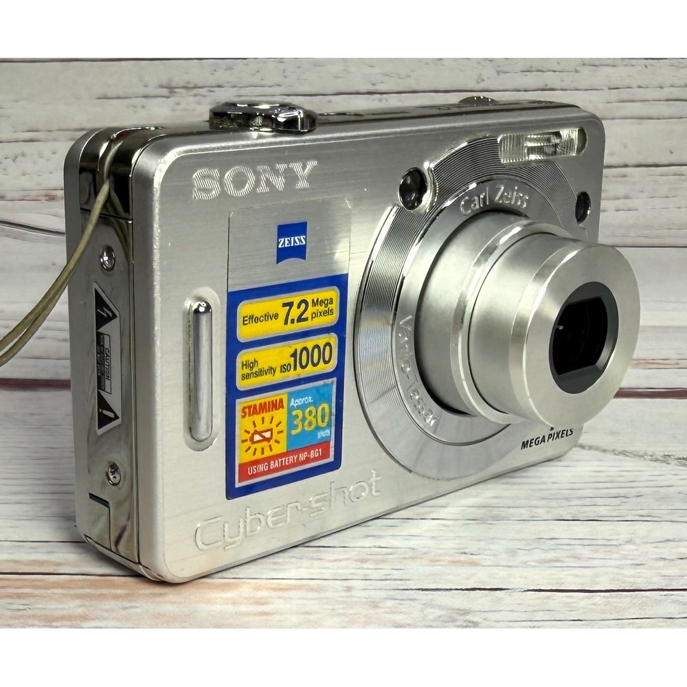 Sony Cyber-shot DSC-W55 7.2MP Digital Camera Silver Bundle with Case and Memory