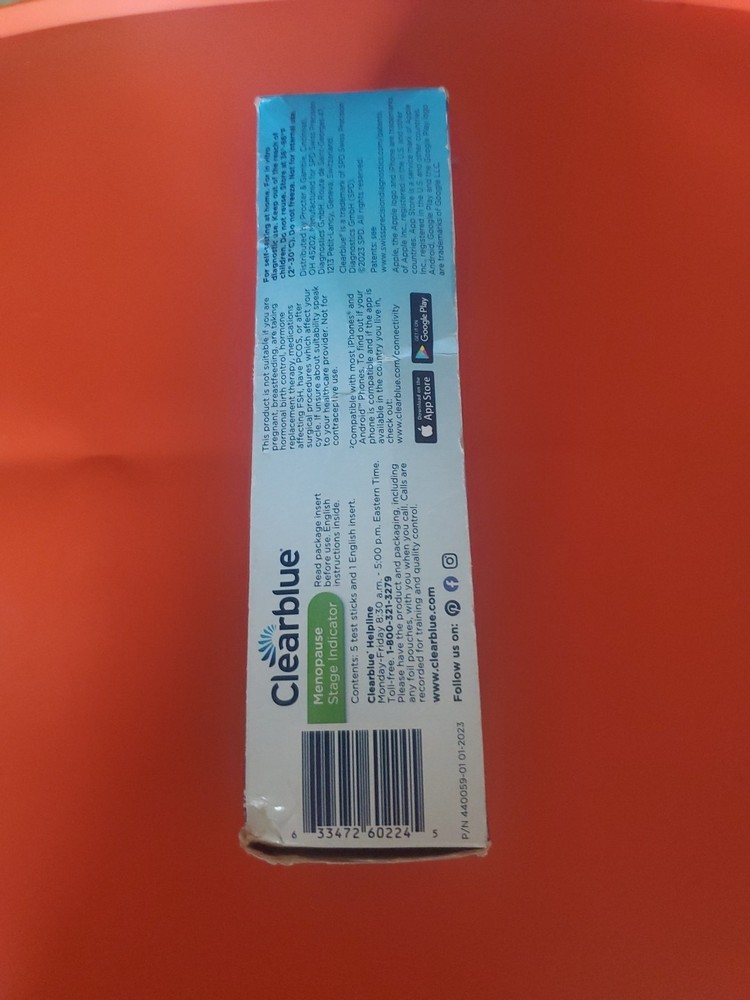 Clearbluee Menopause Stage Indicator 5 Test Sticks Test Exp 02/2026