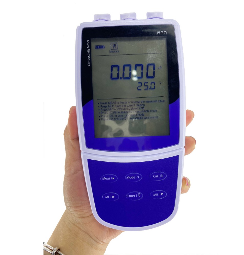 Handheld Conductivity Meter Tester with USB Interface Stores Up to 100 Data Sets