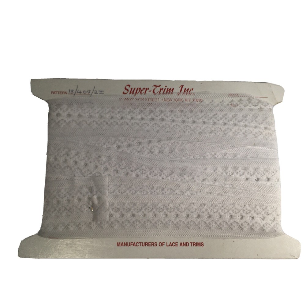 Super Trim Inc White Lace Pattern Trim 13/409/2i