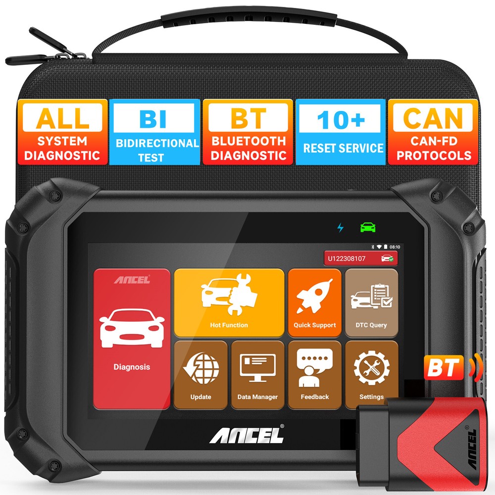 ANCEL V5BT OBD2 Bidirectional Scanner Car Diagnostic Tool Injector Coding CAN-FD