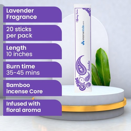 Lavender Incense 10" 20 Sticks Pack: 1 Pack