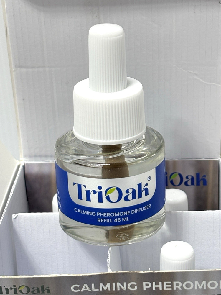 TriOak Cat Pheromone Diffuser Refill 4 Pack Calming 48ml 1.6oz Each for Cats Kit