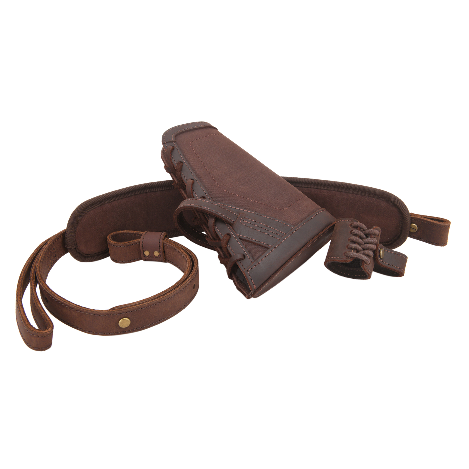 No Drilling Leather Rifle Buttstock, Sling Straps with Sling Loop for .308.22LR
