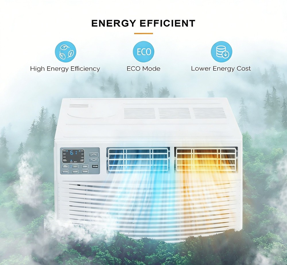 18000BTU Window Air Conditioner with Heat & Timer, Wi-Fi Enabled Window AC Unit