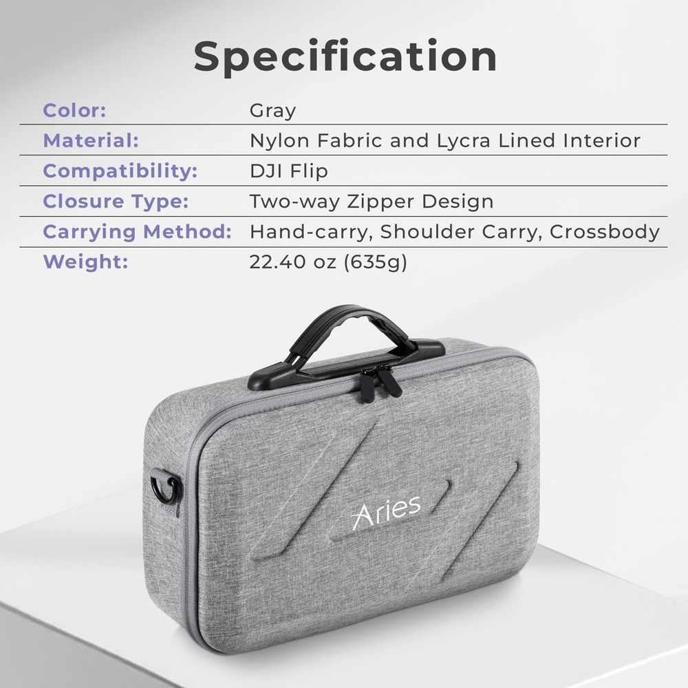 Aries Carrying Case for DJI Flip, Gray