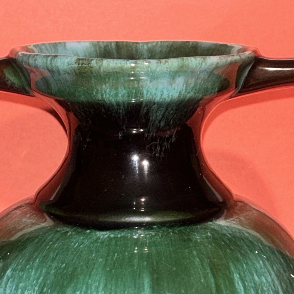 Mountain Pottery Green Flow Glazed Urn Vase