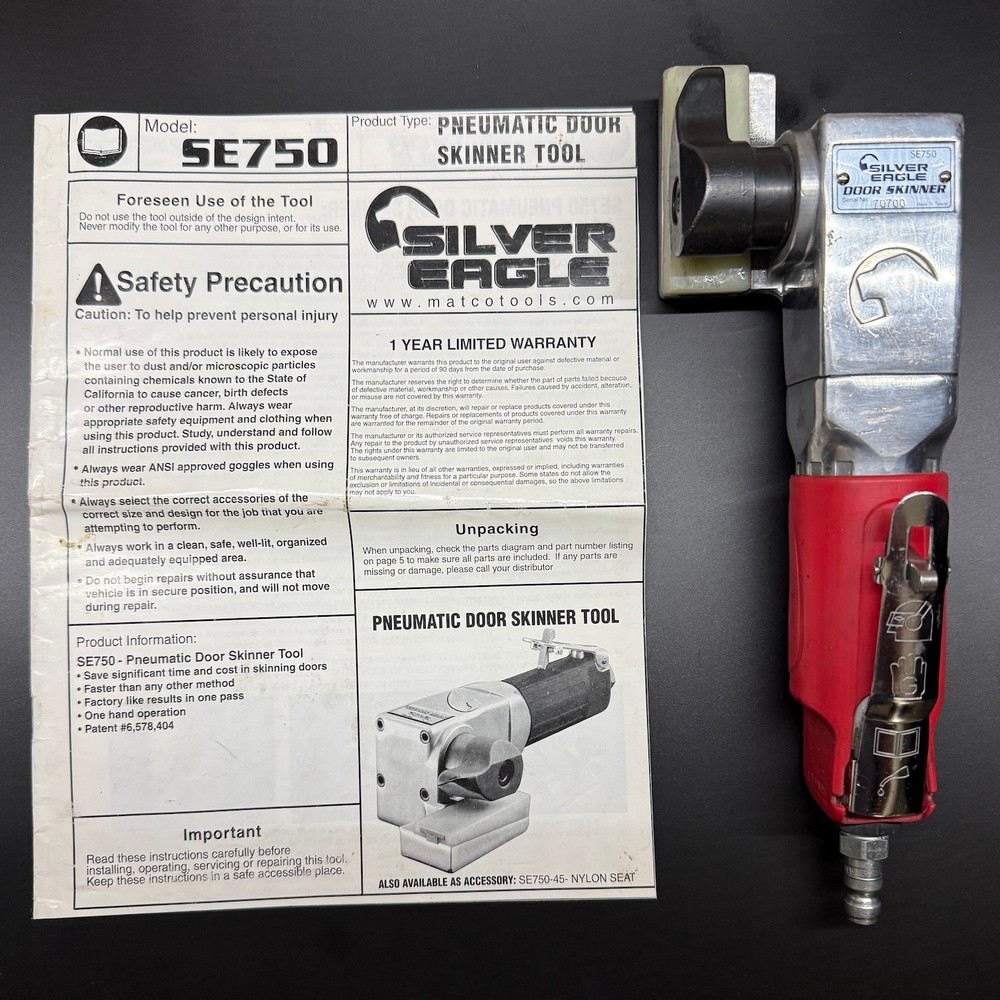 Matco Silver Eagle Pneumatic Door Skinner Tool SE750