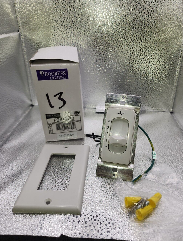 Progress Lighting P2613-30 4 Speed Fan Wall Control with Wall pPlate