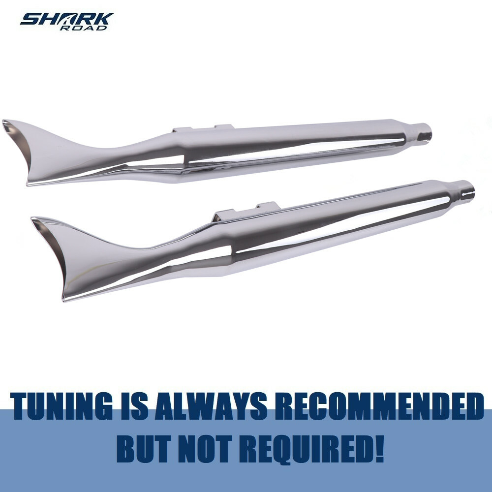 36" Chrome Fishtail Slip on Mufflers For Harley Touring 95-16 Nice Look Exhaust
