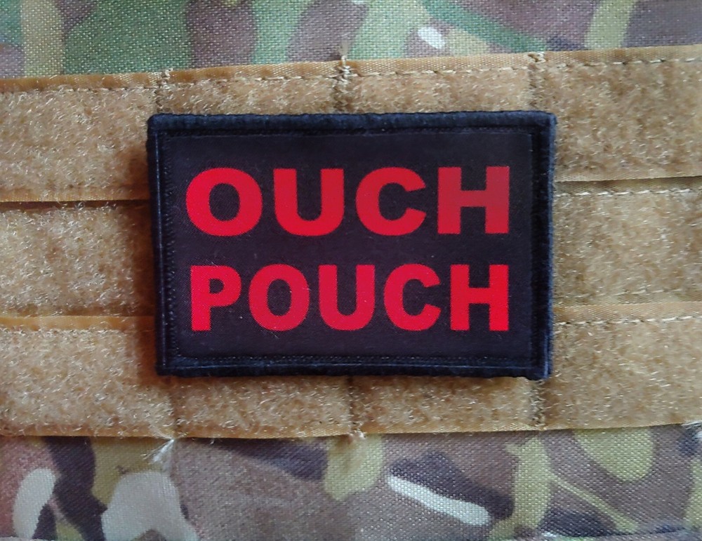 OUCH POUCH First Aid Kit Black 2x3 Tactical Hook Patch IFAK Kit Marker