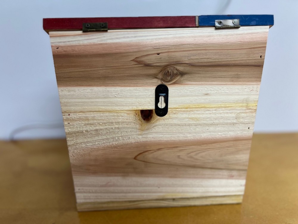 Handcrafted Cedar American Flag Birdhouse