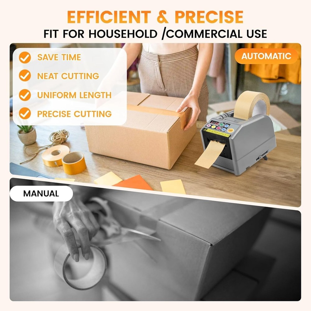Portable Automatic Tape Cutter with Memory Settings - Enhance Packing Efficiency