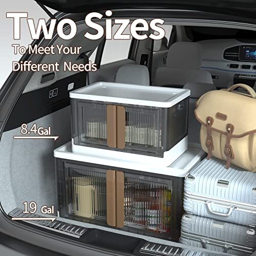 HAIXIN STORAGE BINS WITH LIDS COLLAPSIBLE AND STACKABLE - WHITE