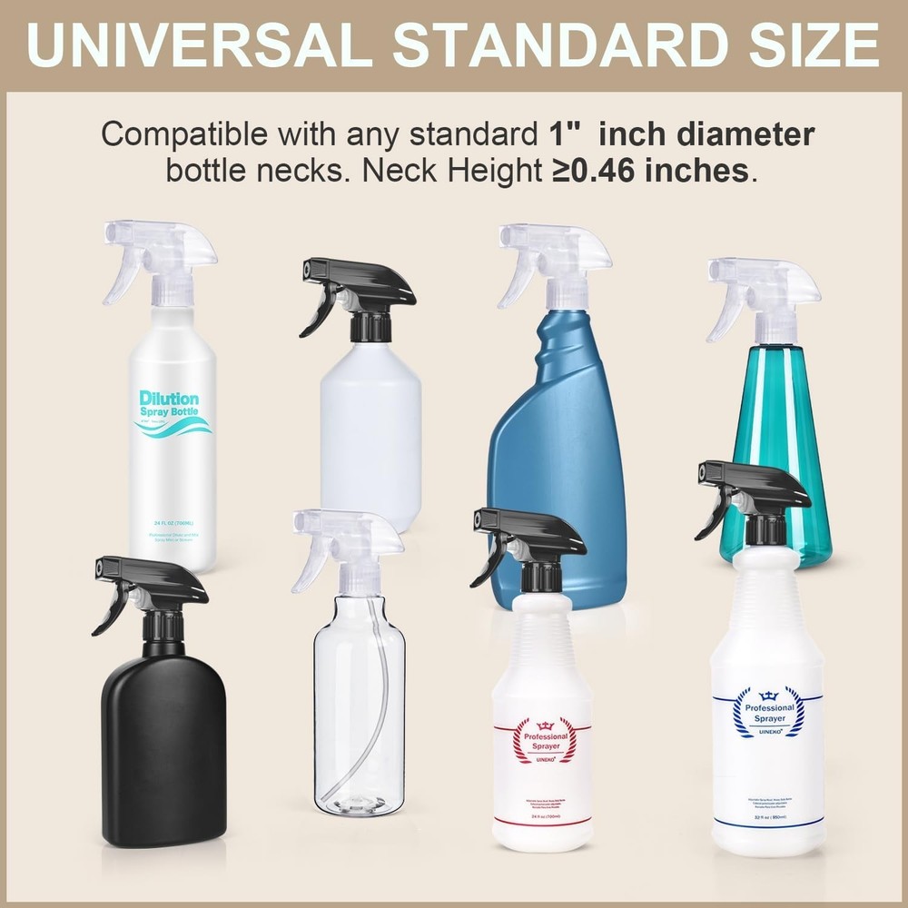 6 Pack Spray Bottle Nozzle Replacement, Universal Spray Tops, Mist & Stream S...