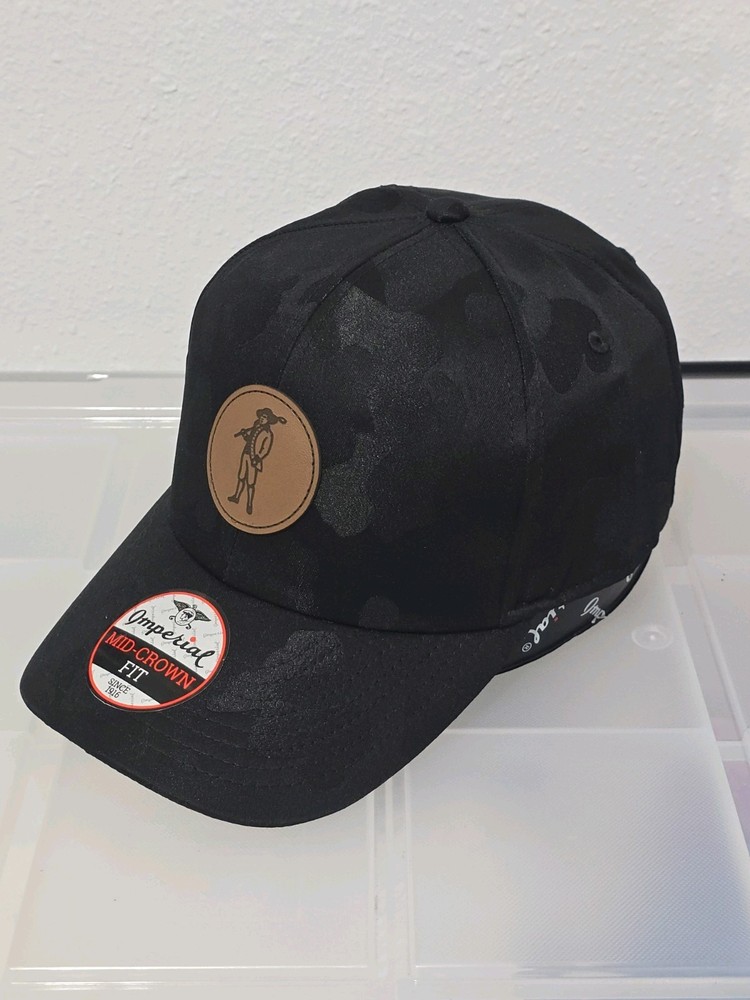 Imperial Mid Crown Fit Golf Hat Black Camo Adjustable Strap