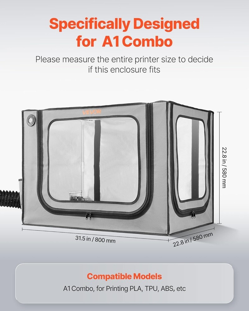 3D Printer Enclosure with Ventilation, Dustproof Waterproof Large Size 600D
