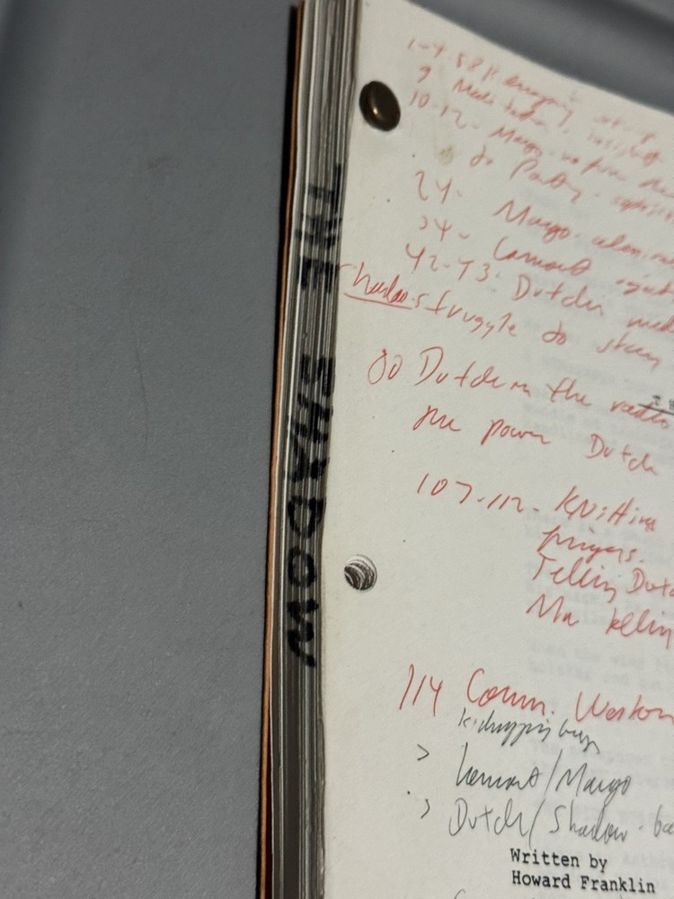 DC THE SHADOW SCRIPT ORIGINAL 1987 UNPRODUCED MOVIE PROJECT HANDWRITTEN NOTES