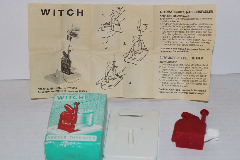 Vintage Witch Automatic Needle Threader with lnstructions Made in Germany - NOS
