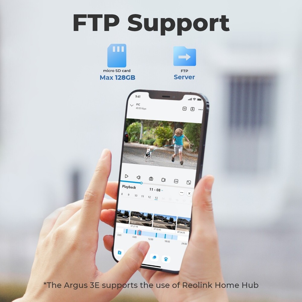 Reolink Argus 3E 3MP Wireless Wi-Fi Battery Powered Security Camera +Solar Panel