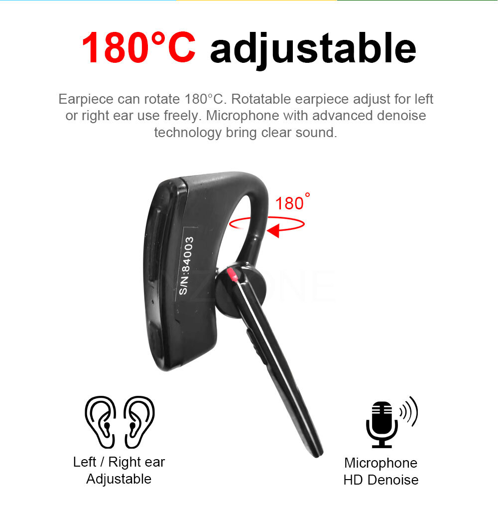 Anysecu Wireless PTT Bluetooth Earphone K1 Plug For Baofeng 5R TYT Walkie Talkie
