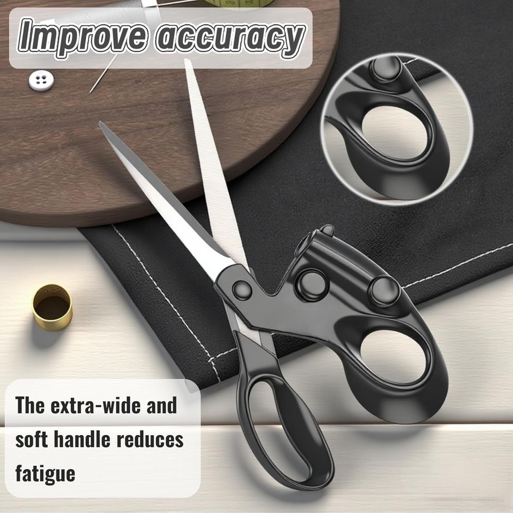 Ergonomic Laser Guided Fabric Scissors for Precision Cutting and Art Projects