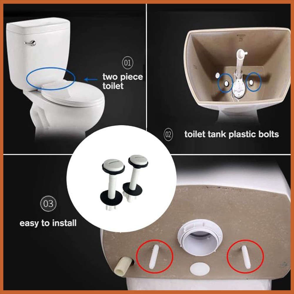 3" Toilet Tank to Bowl Bolts Replacement Kit – Universal Fit for most toilets