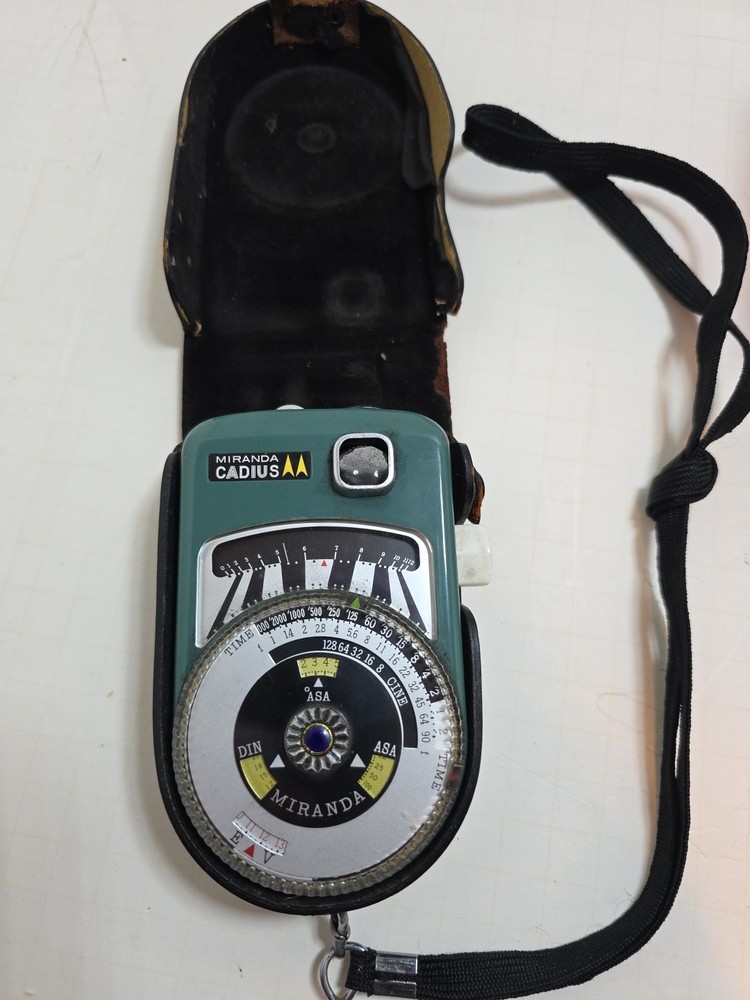 Rare Miranda Cadius Green Light / Exposure Meter W/ Case & Strap UNTESTED