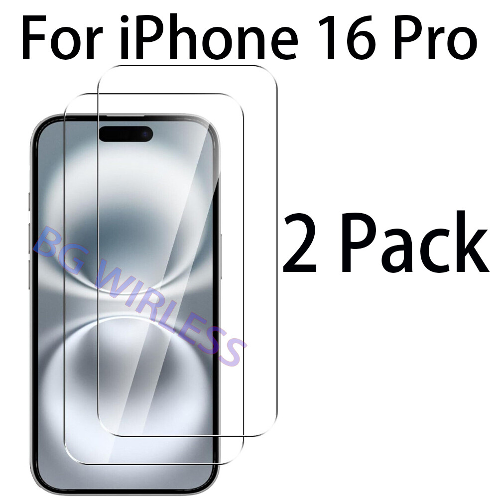 For Apple iPhone 16 Pro Tempered Glass Screen Protector  Clear Case Friendly