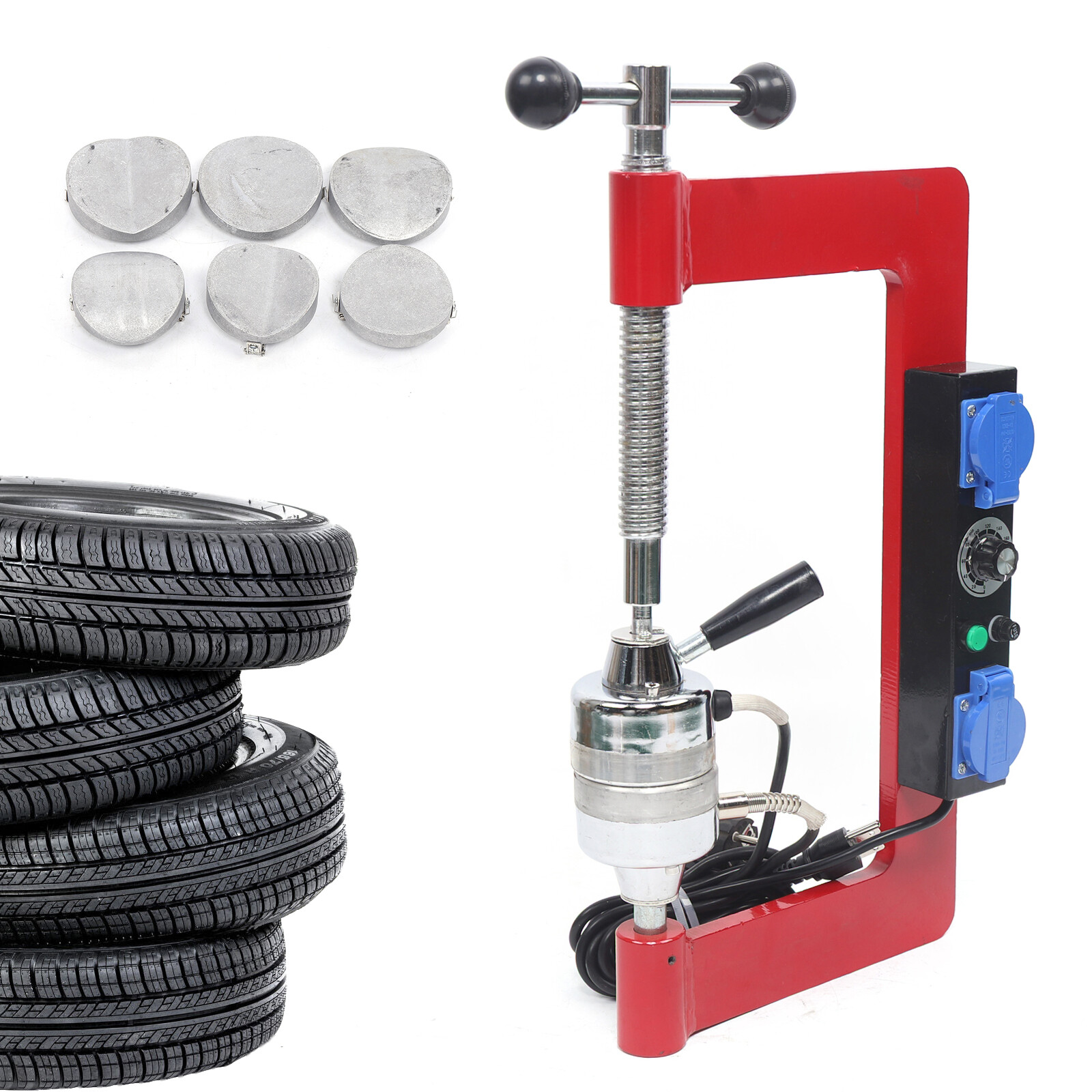 Tire Patch Repair Tool Kit Spot Hot Vulcanizing Machine + 6 Mold Car Vulcanizer