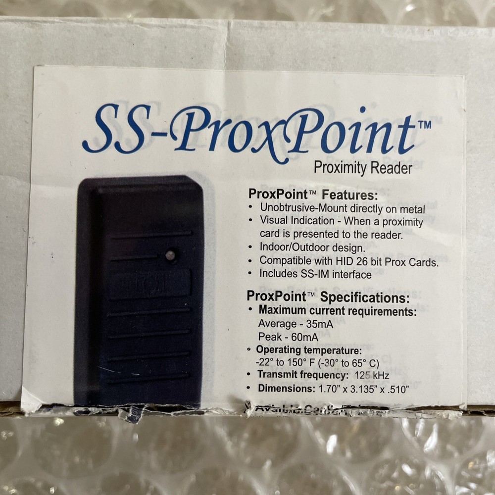 SS-PROXPOINT Part#SS-ProxPointBk Proximity Reader With SS-IM Interface