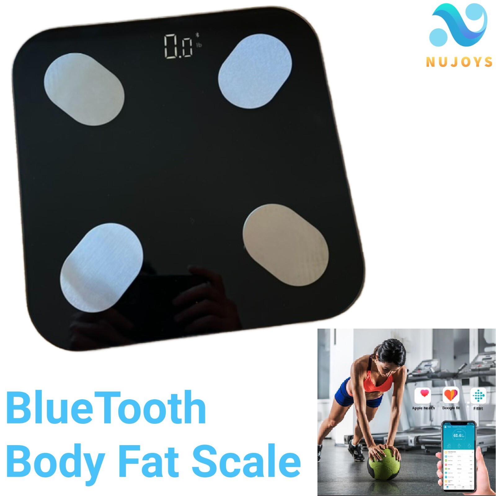 Smart Bluetooth Fitness Scale with phone app tracks Full Body data BMR BFR BMI