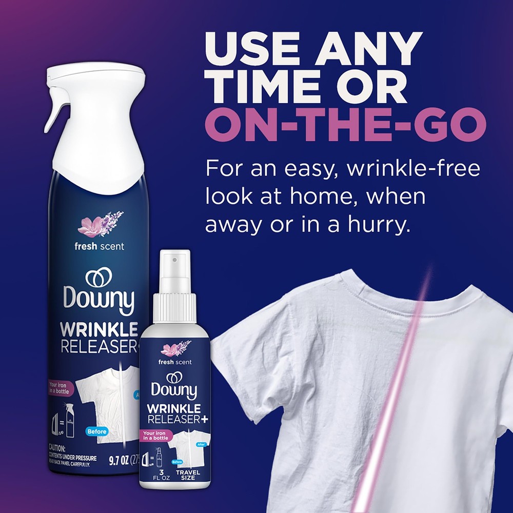 Wrinkle Release Spray Fabric Refresher Odor Static Remover 9.7 oz 2 Pack