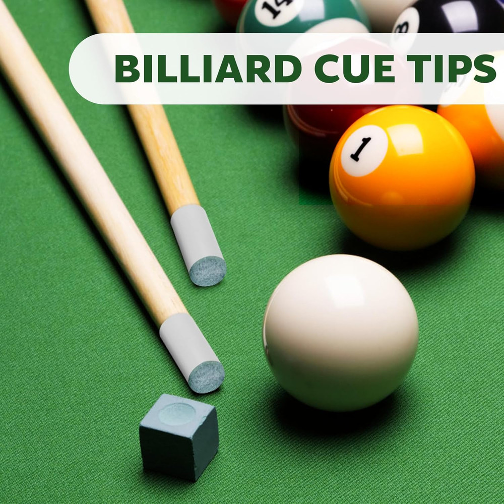 40Pcs Slip on Pool Cue Tips Replacement Kit, 4 Sizes Upgrade Pool Stick Tips for